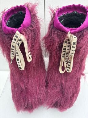 Marni Kids Mauve Furry Winter Boots Removable Liner Size 29/31